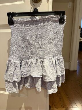 Garage Lavender Smocked Ruffle Mini Skirt